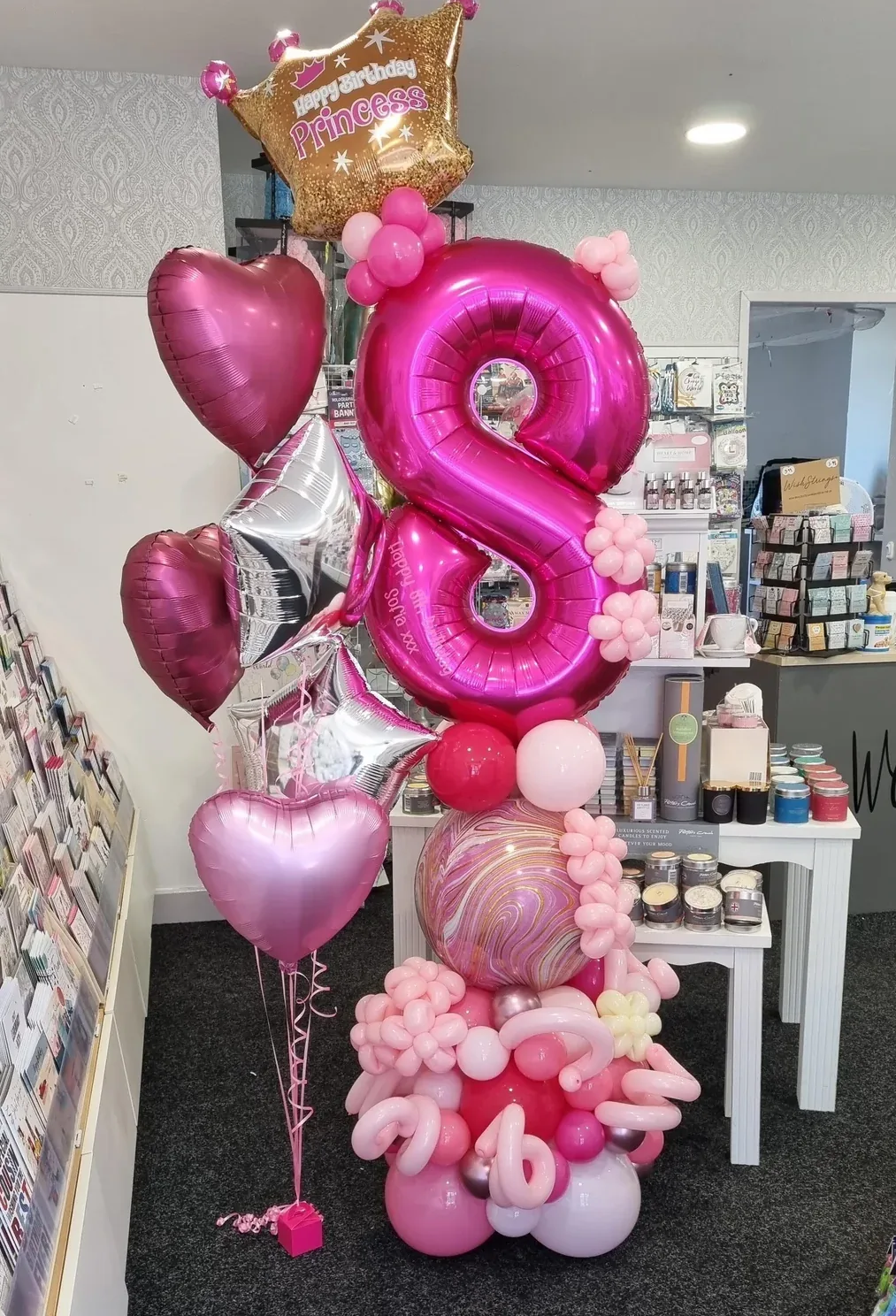 Princess Single Number Balloon Display