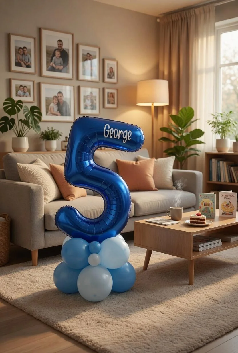 Boys’ Single Number Balloon Display