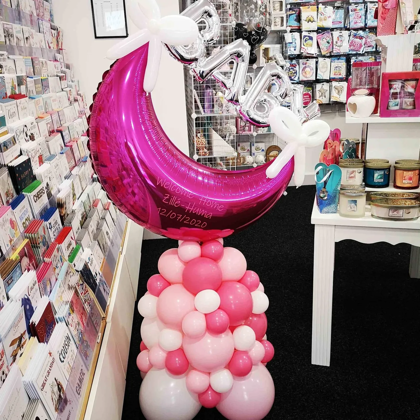 Welcome Baby Girl Moon Display