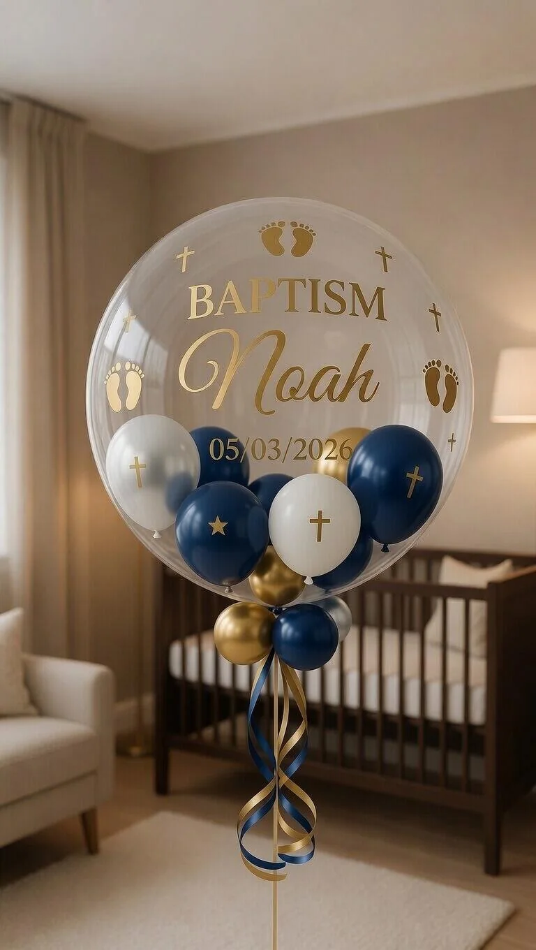 Male Baptism Personalised Balloon view 2