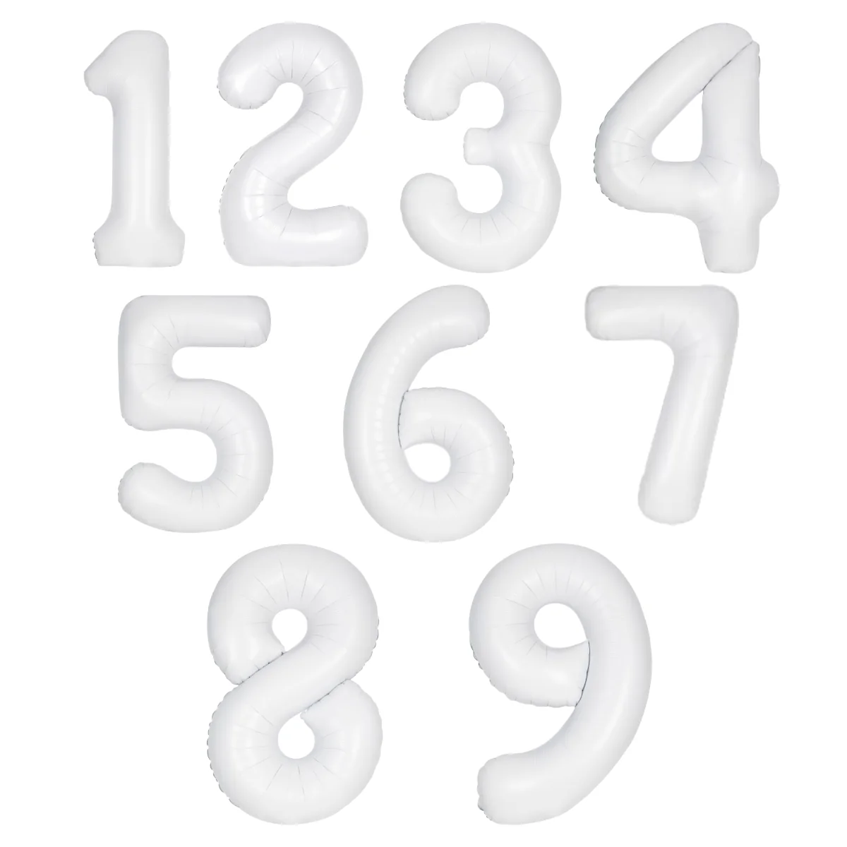 White 34 Inch Helium Number Balloons