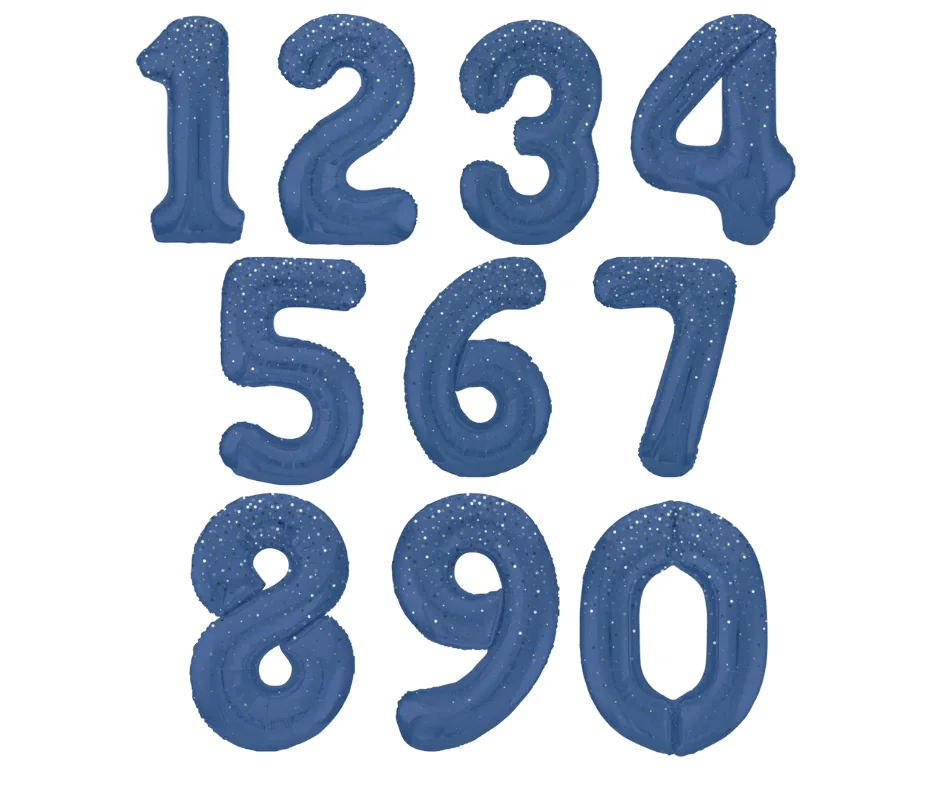 Navy Spot 34 Inch Helium Number Balloons