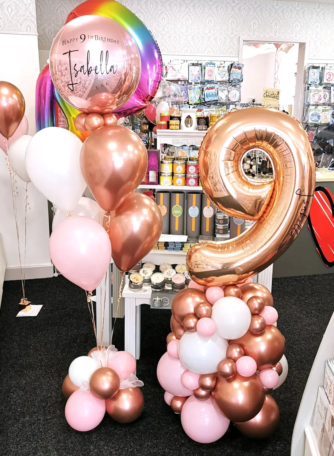 Chrome Number and Personalised Orb Balloon Package view 2