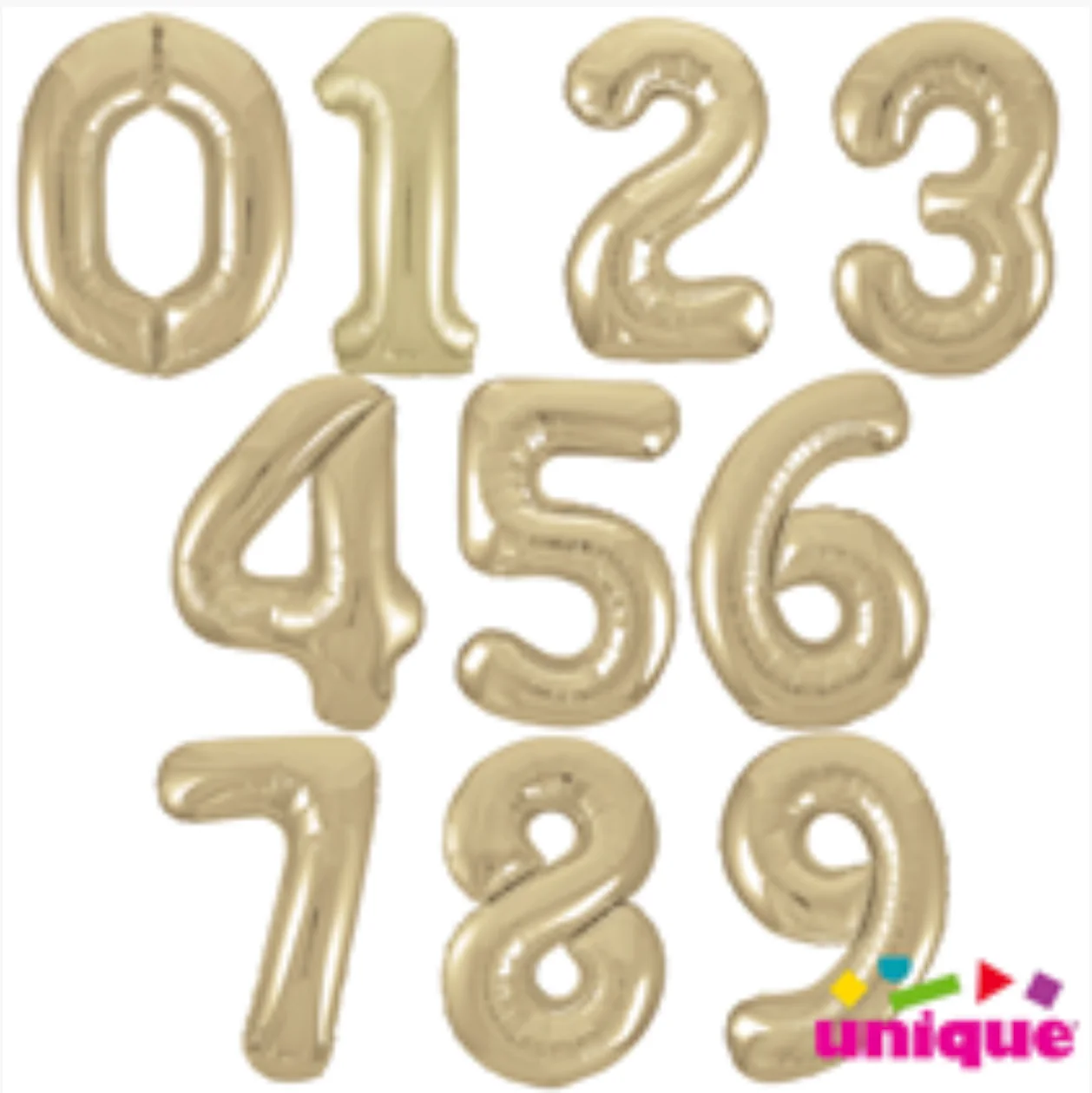 Champagne 34 Inch Helium Number Balloons