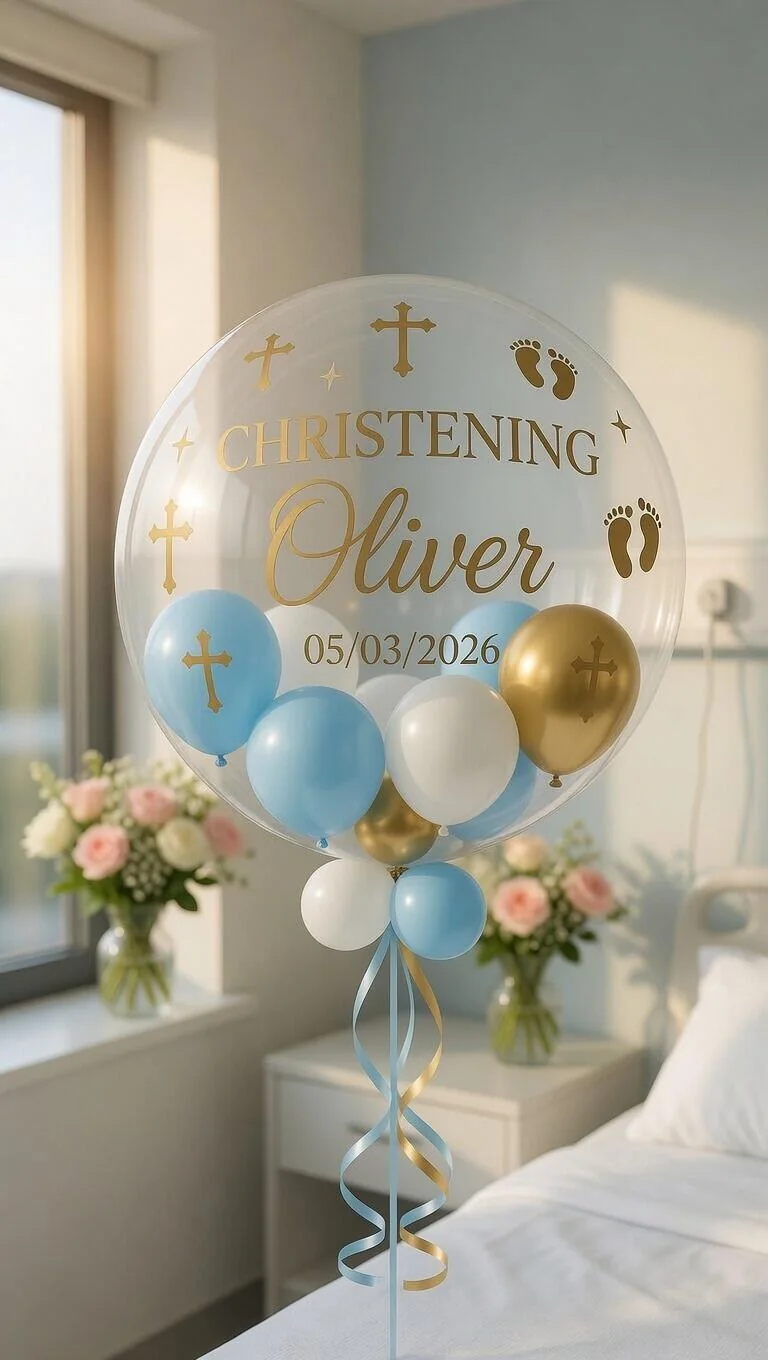 Male Christening Personalised Balloon