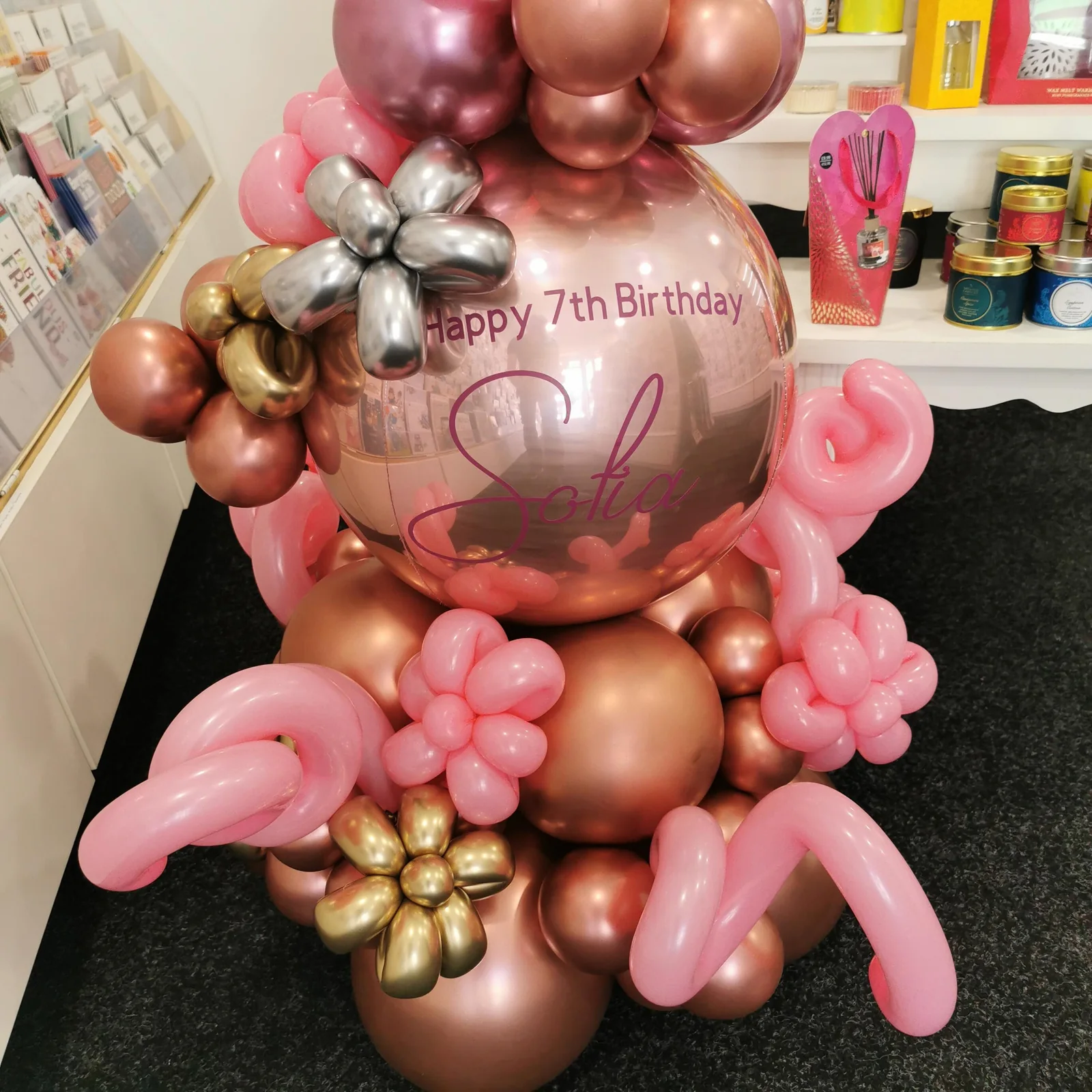 Extra Fancy Single Number Balloon Display view 3