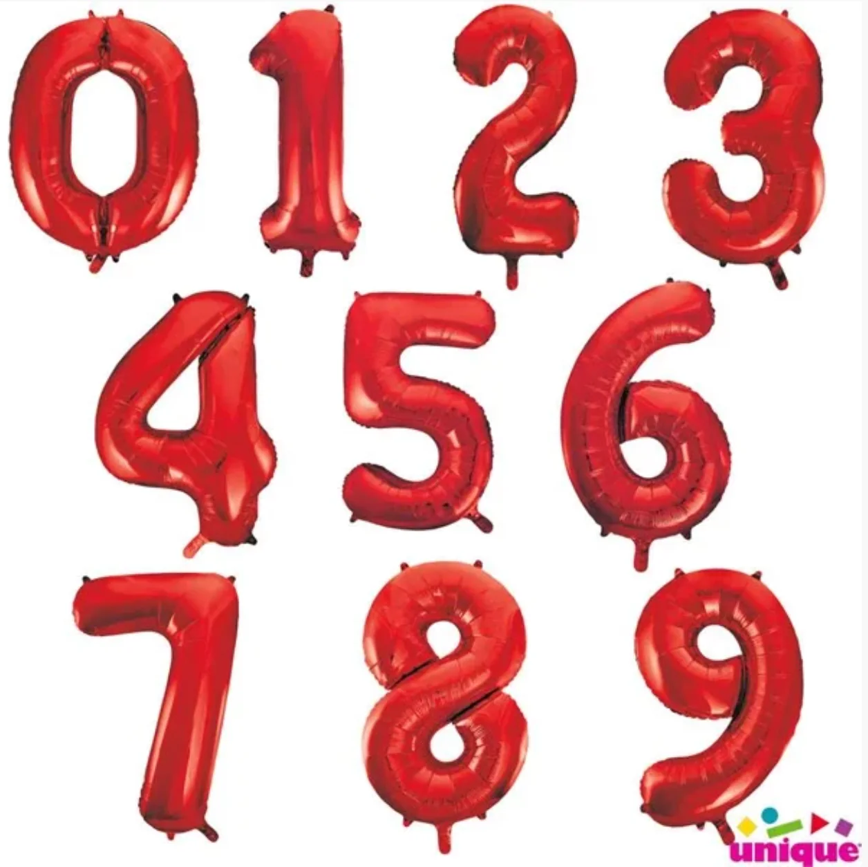 Red 34 Inch Helium Number Balloons