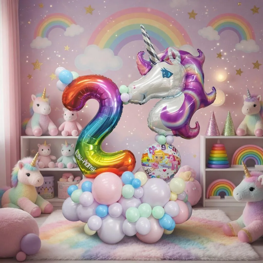 Floor Standing Unicorn Balloon Display