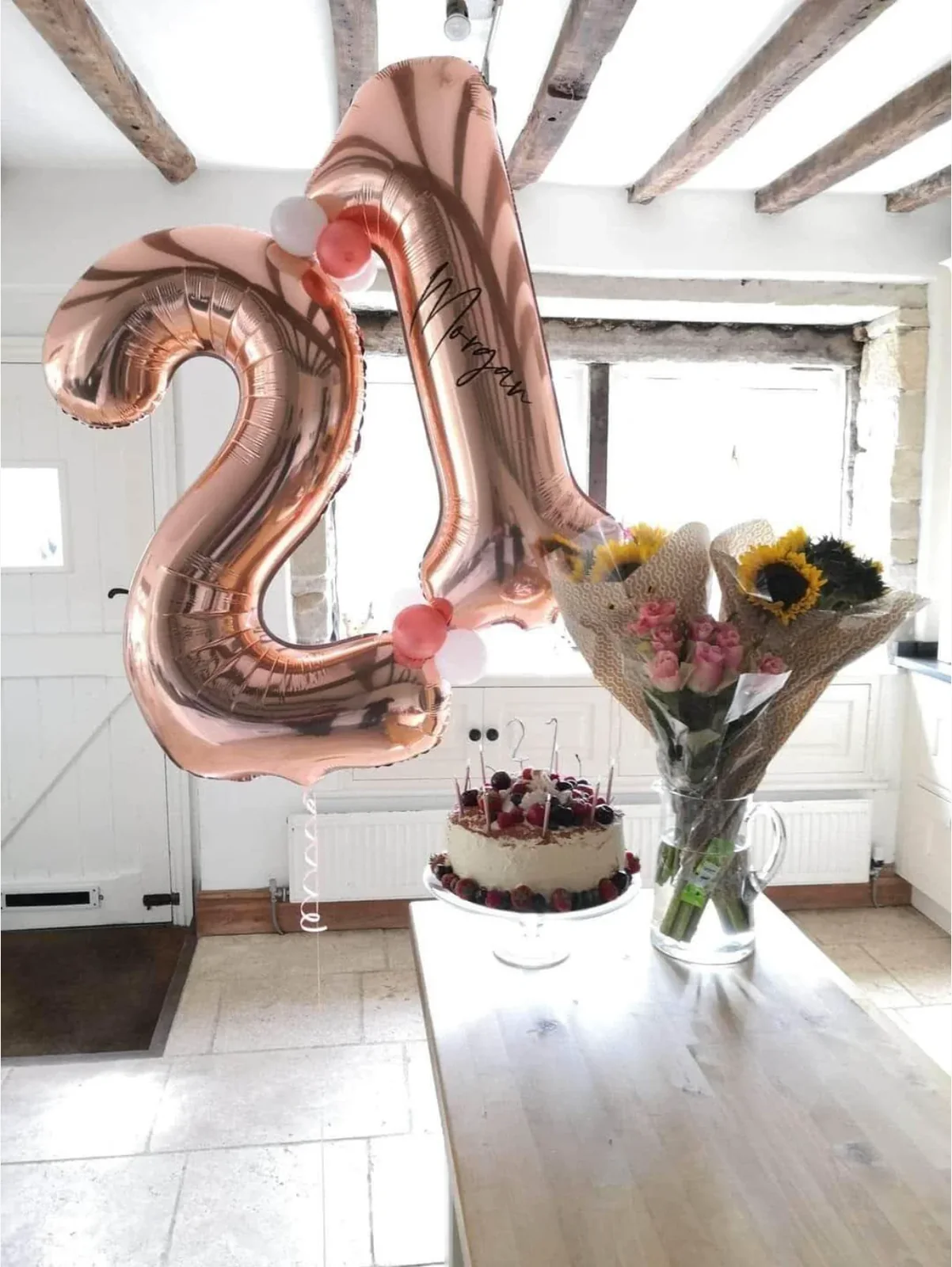 Personalised Double Helium Number Balloons