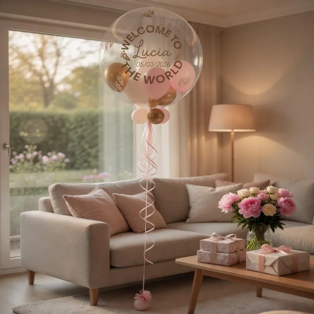New Baby Personalised Bubble Balloon
