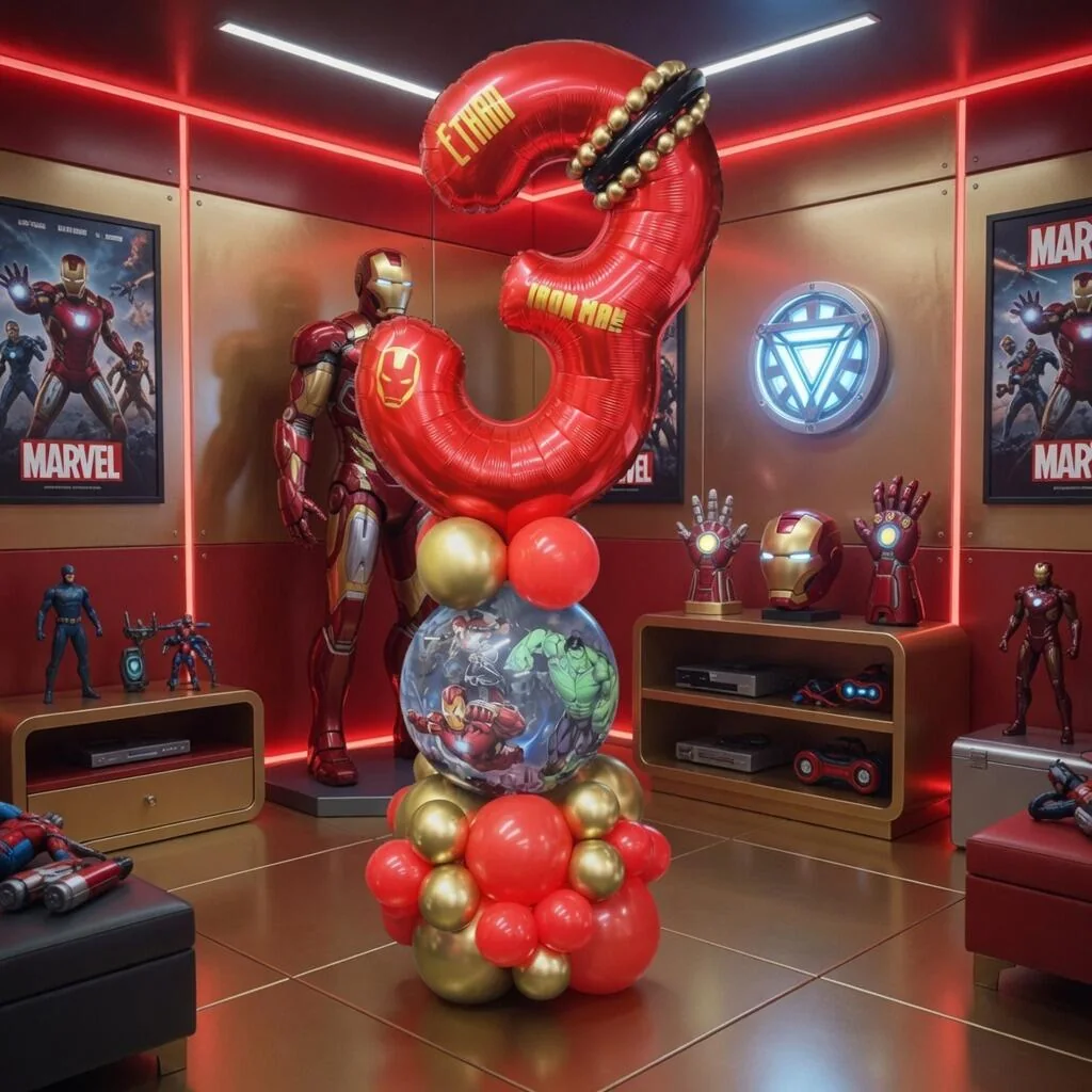 Iron Man Single Number Balloon Display