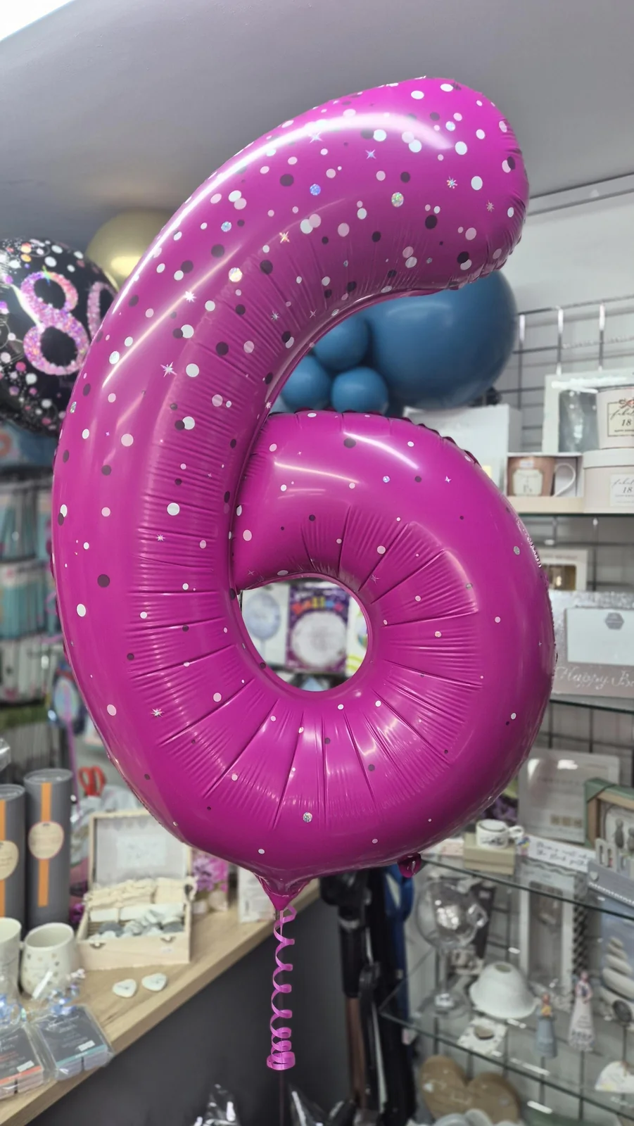Pink Spot 34 Inch Helium Number Balloons view 2