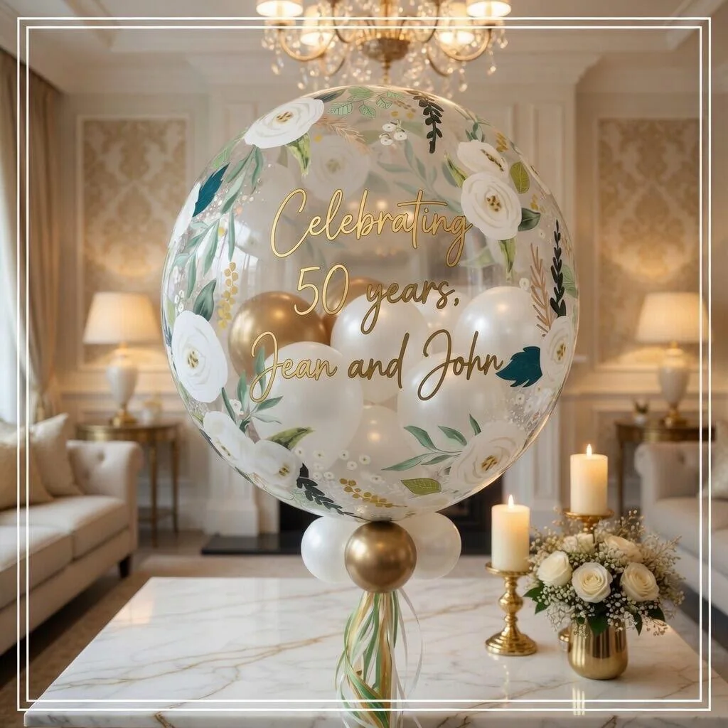 24 Inch Flower Design Personalised Balloon