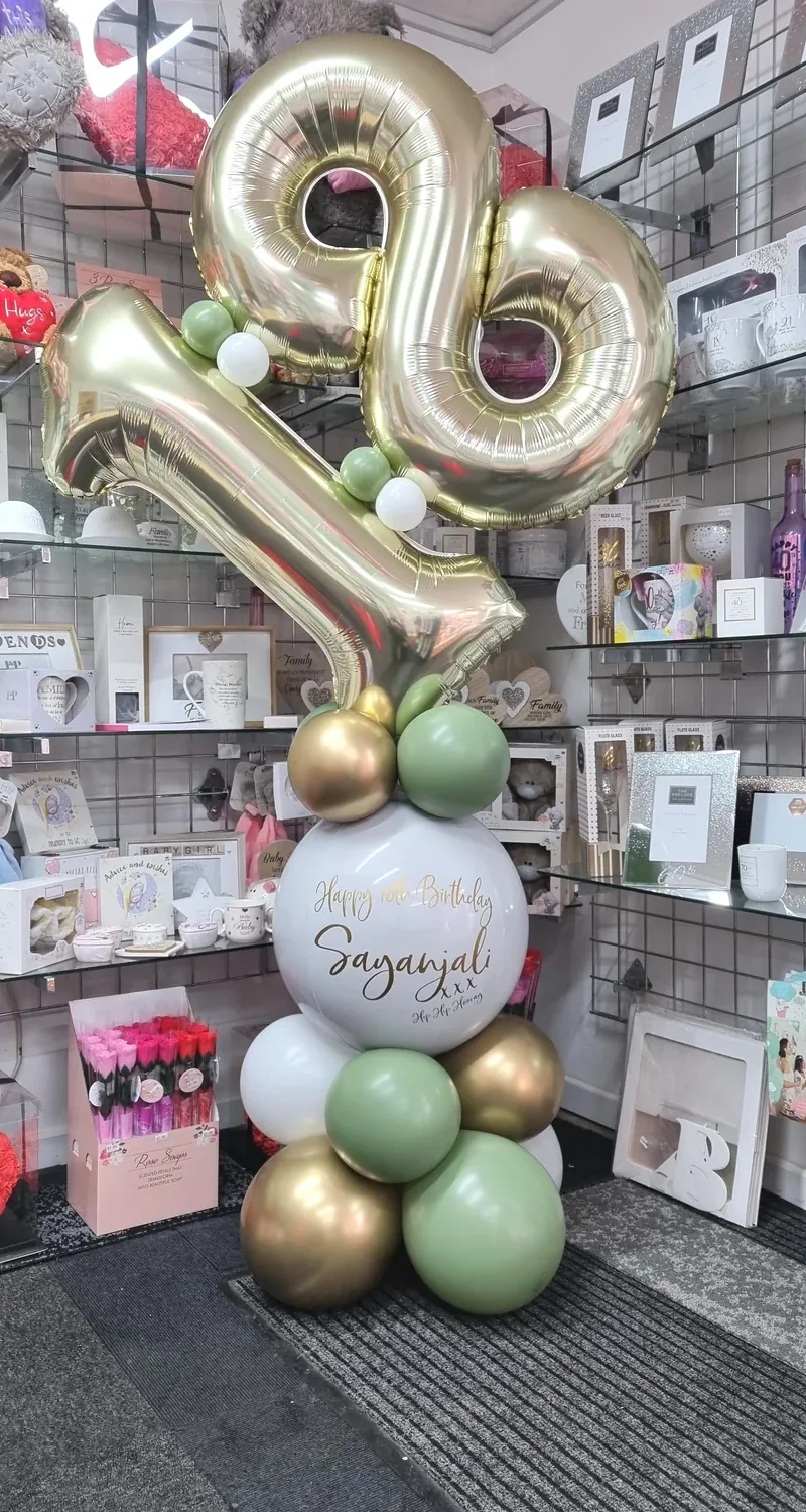 Standard Double Number Balloon Display