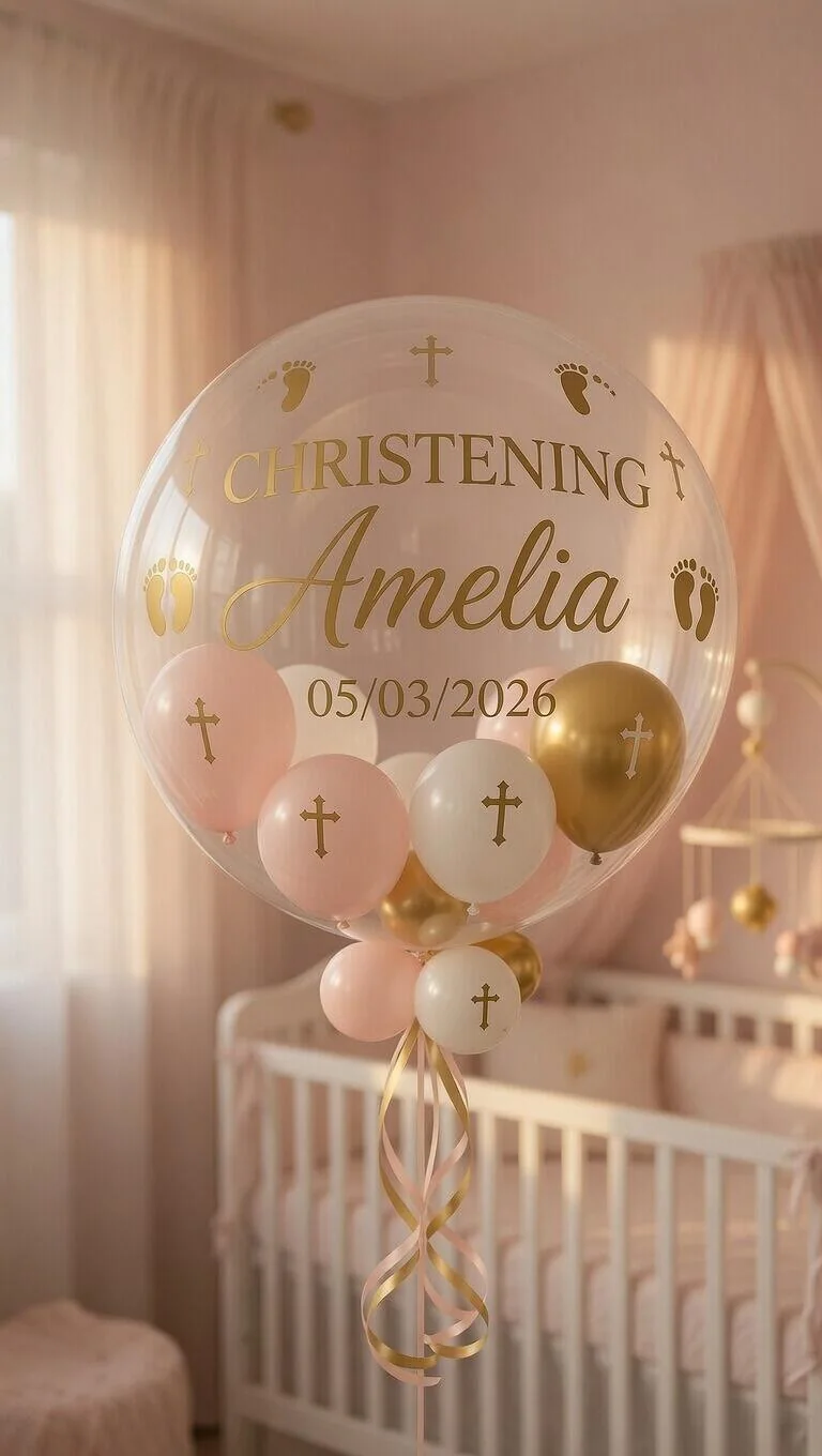 Female Christening Personalised Balloon view 2