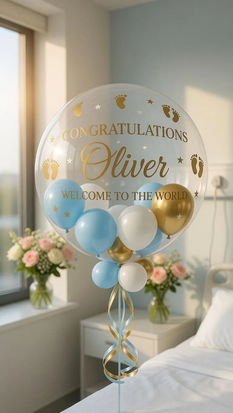 New Baby Boy Personalised Balloon