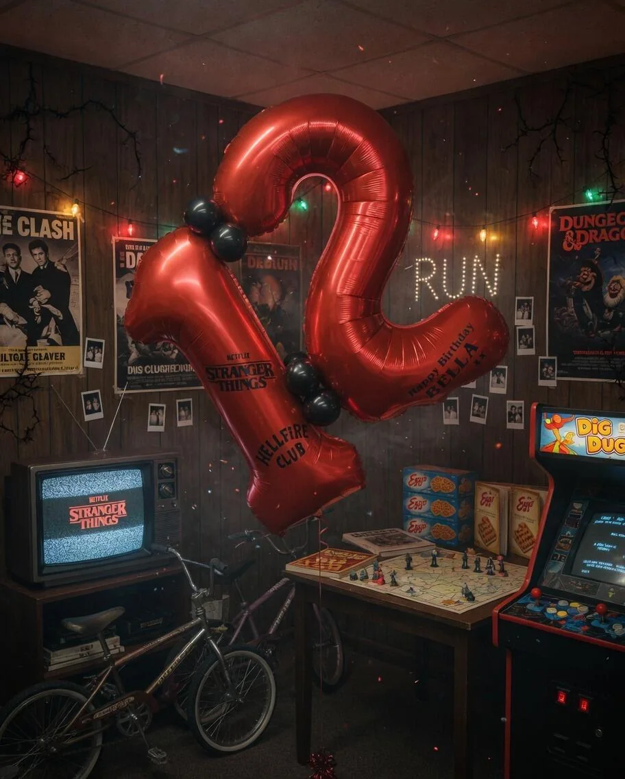 Stranger Things Double Number Balloon Display
