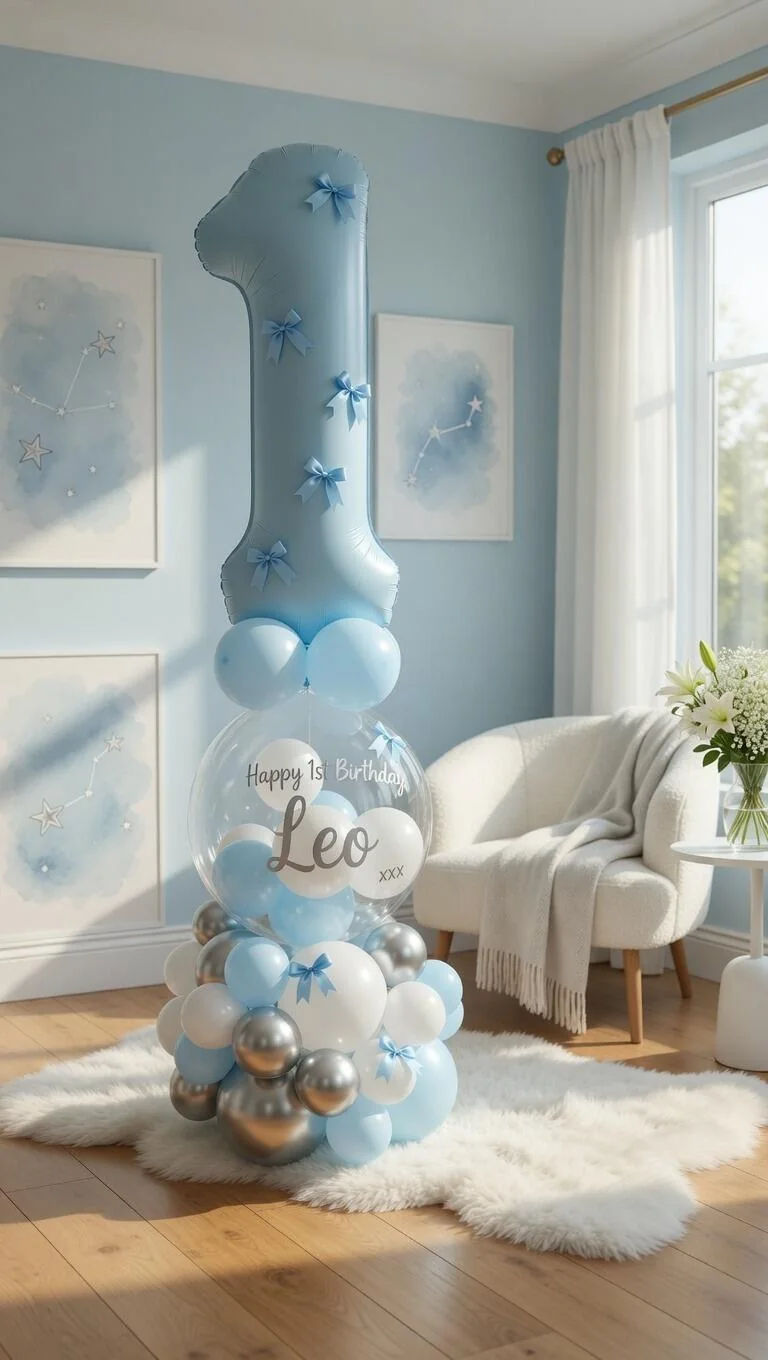 Pretty Bows Single Number Balloon Display