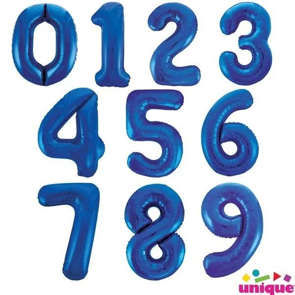 Blue 34 Inch Helium Number Balloons