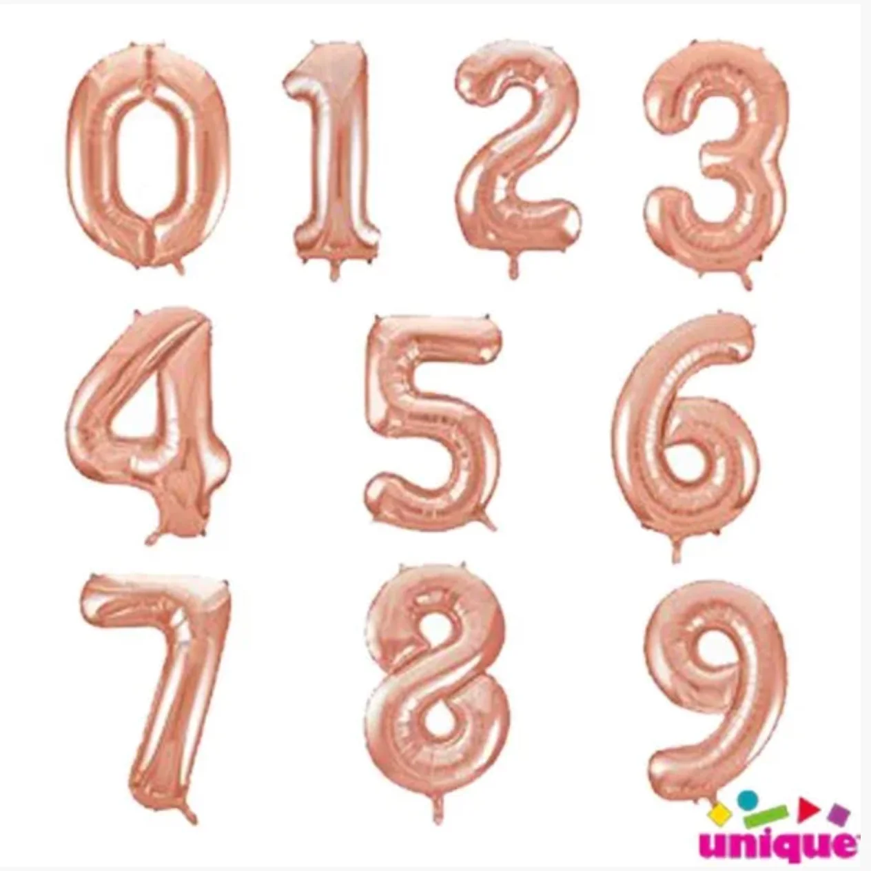 Rose Gold 34 Inch Helium Number Balloons
