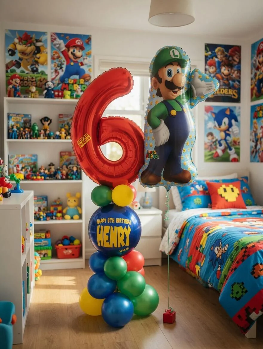 Luigi Single Number Balloon Display