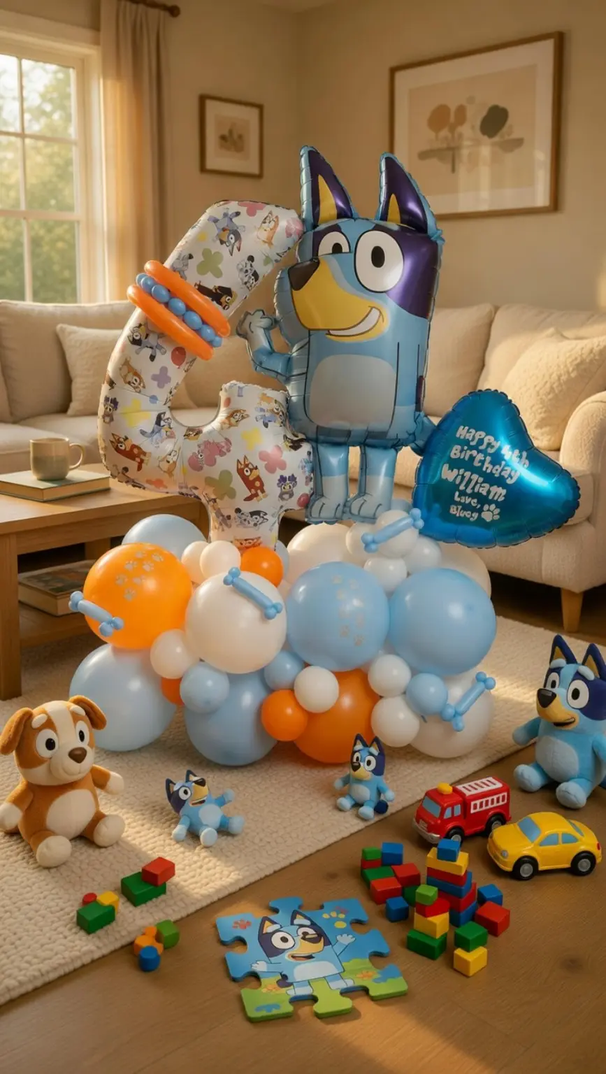Bluey Personalised Number Balloon Display
