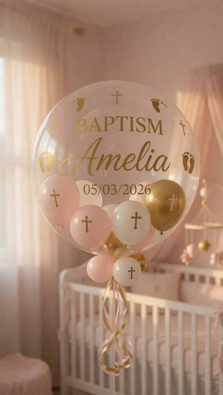 Female Baptism Personalised Balloon view 2