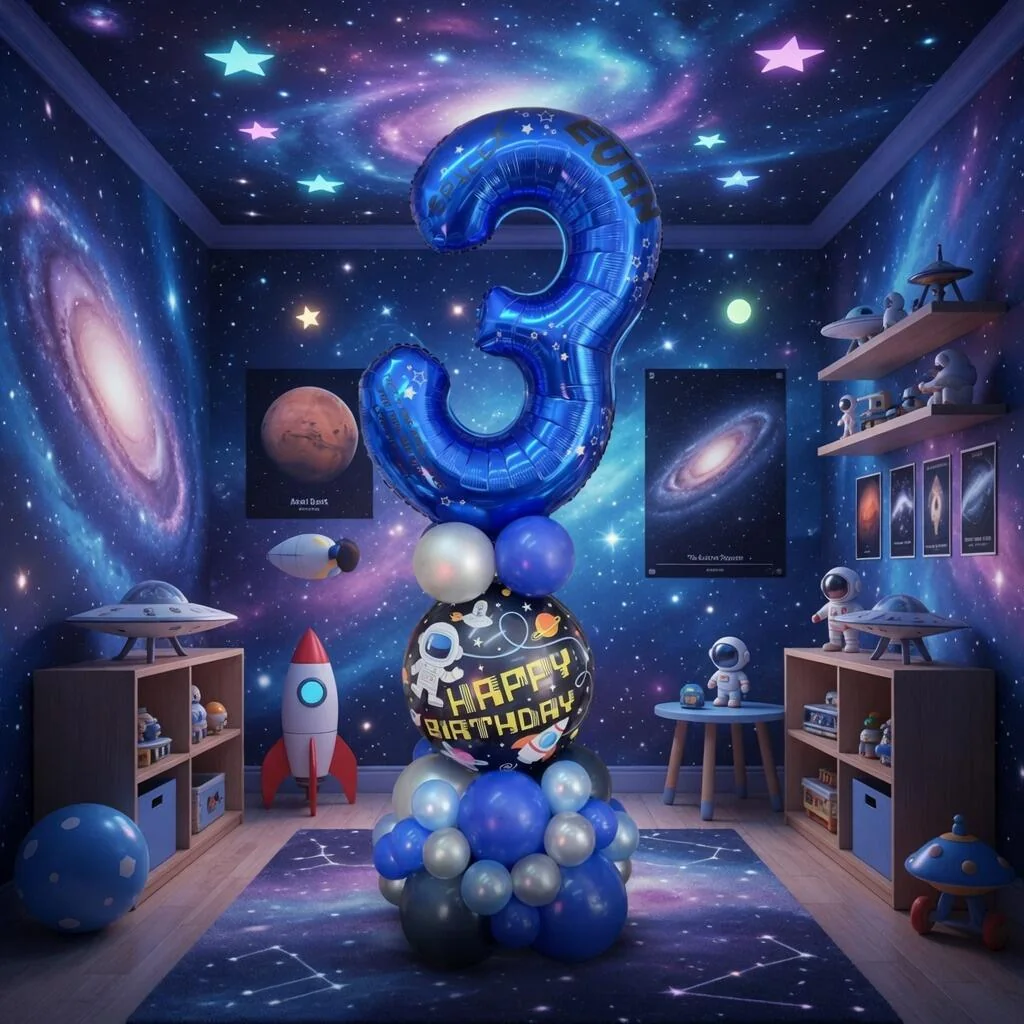 Space Single Number Balloon Display