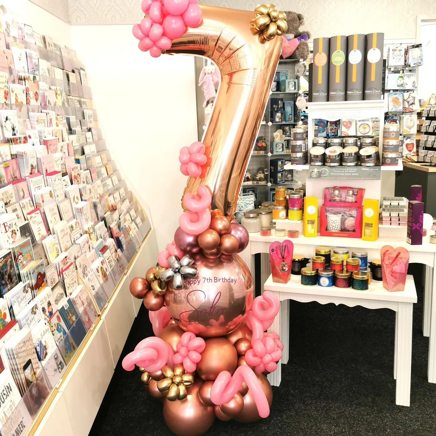 Extra Fancy Single Number Balloon Display view 2