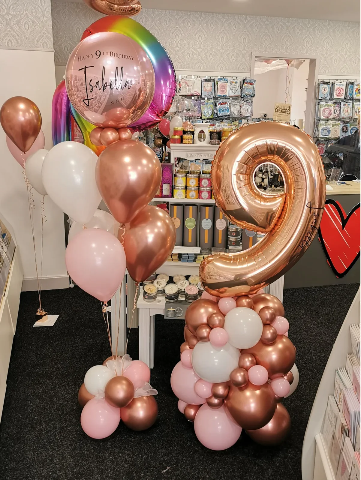 Chrome Number and Personalised Orb Balloon Package