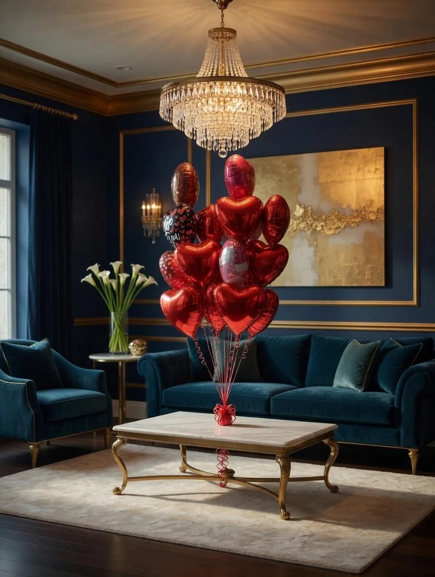 Romantic Red Heart Balloon Bouquet view 2