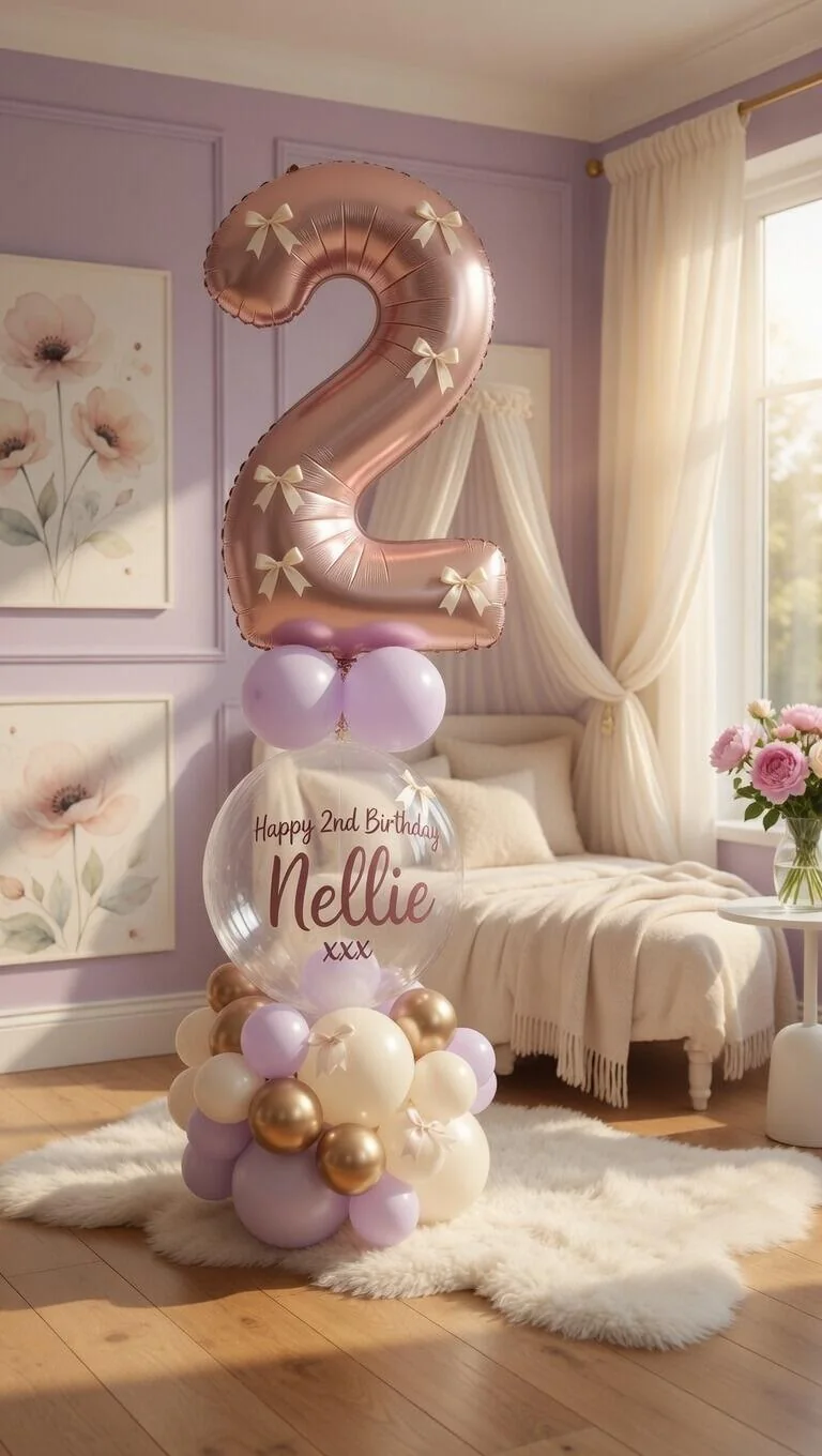 Pretty Bows Single Number Balloon Display view 4