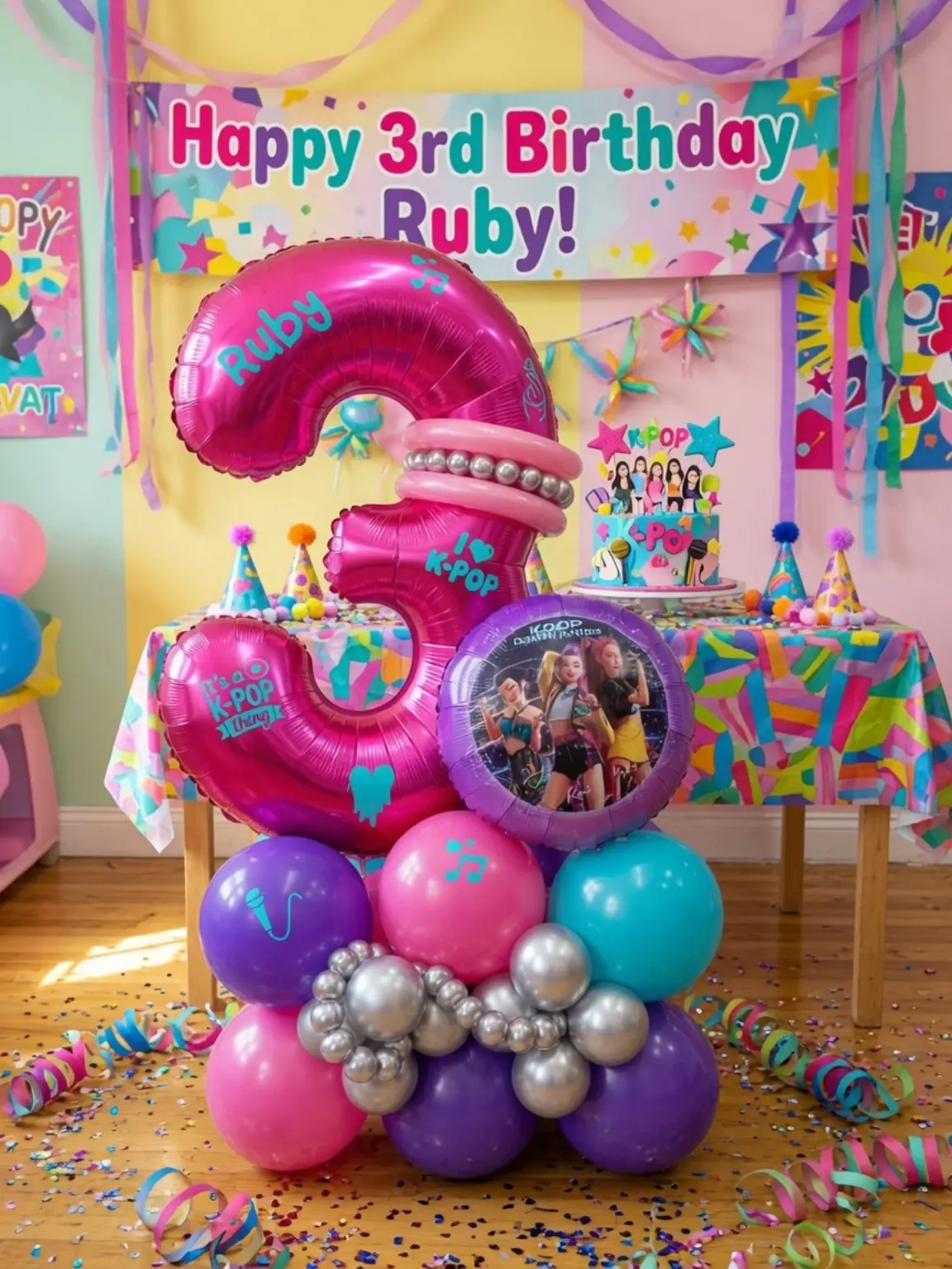 K-pop Demon Hunters Number Balloon Display