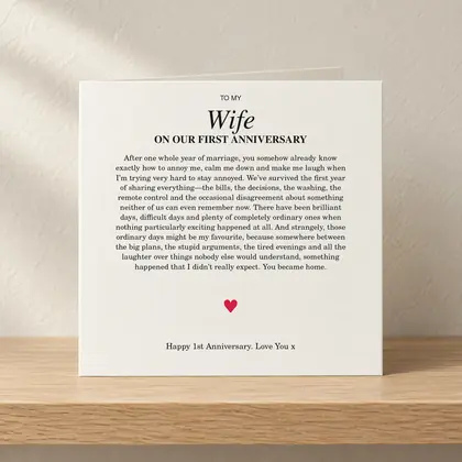 To My Wife – 1st Anniversary