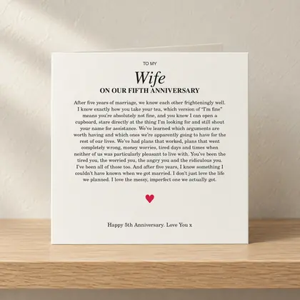 To My Wife – 5th Anniversary