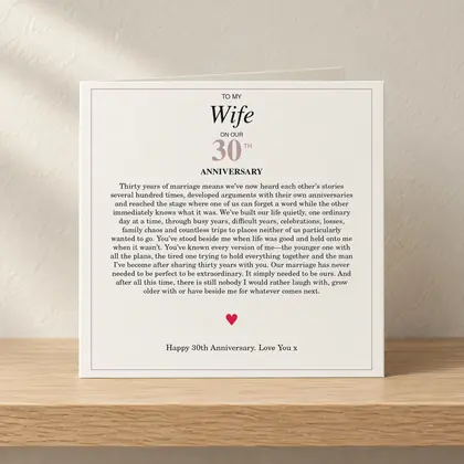 To My Wife – 30th Anniversary