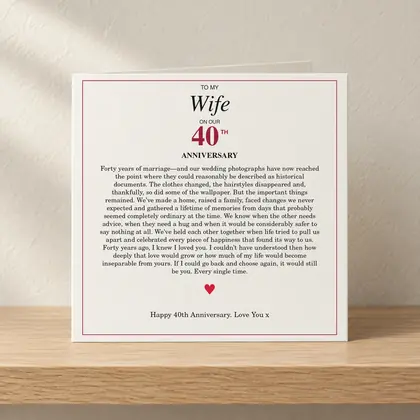 To My Wife – 40th Anniversary