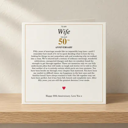 To My Wife – 50th Anniversary
