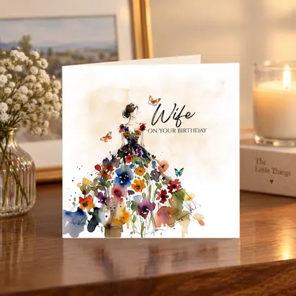 Wife – On Your Birthday – Floral Gown