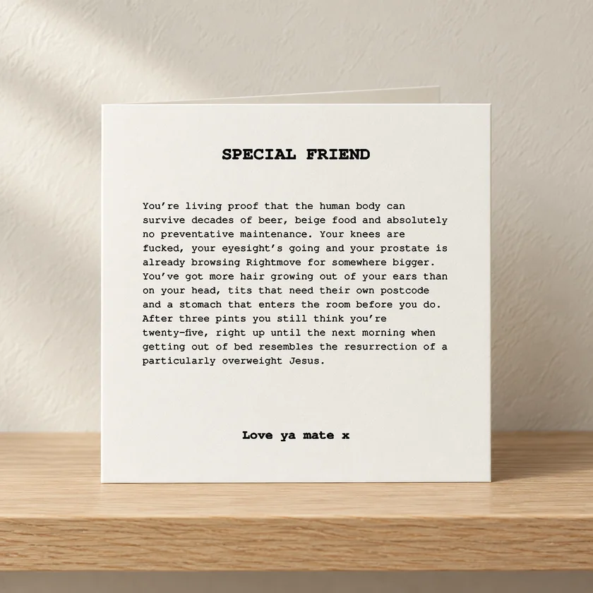 Special Friend – Overweight Jesus card