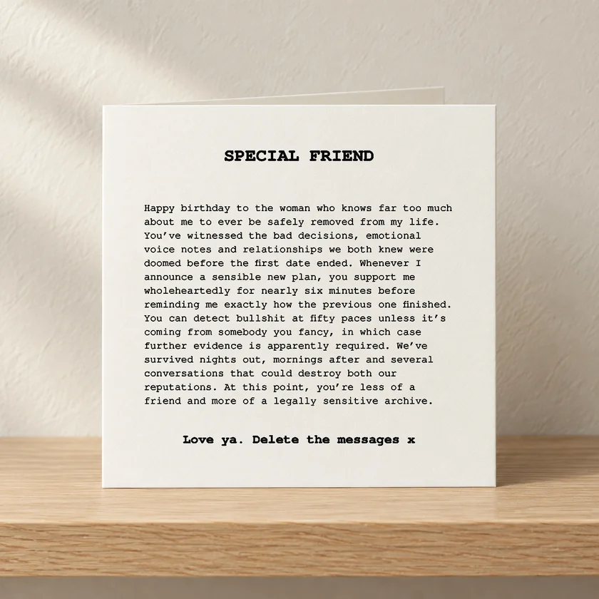 Special Friend 3 card