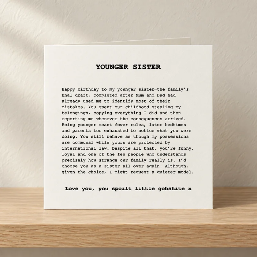 Younger Sister card