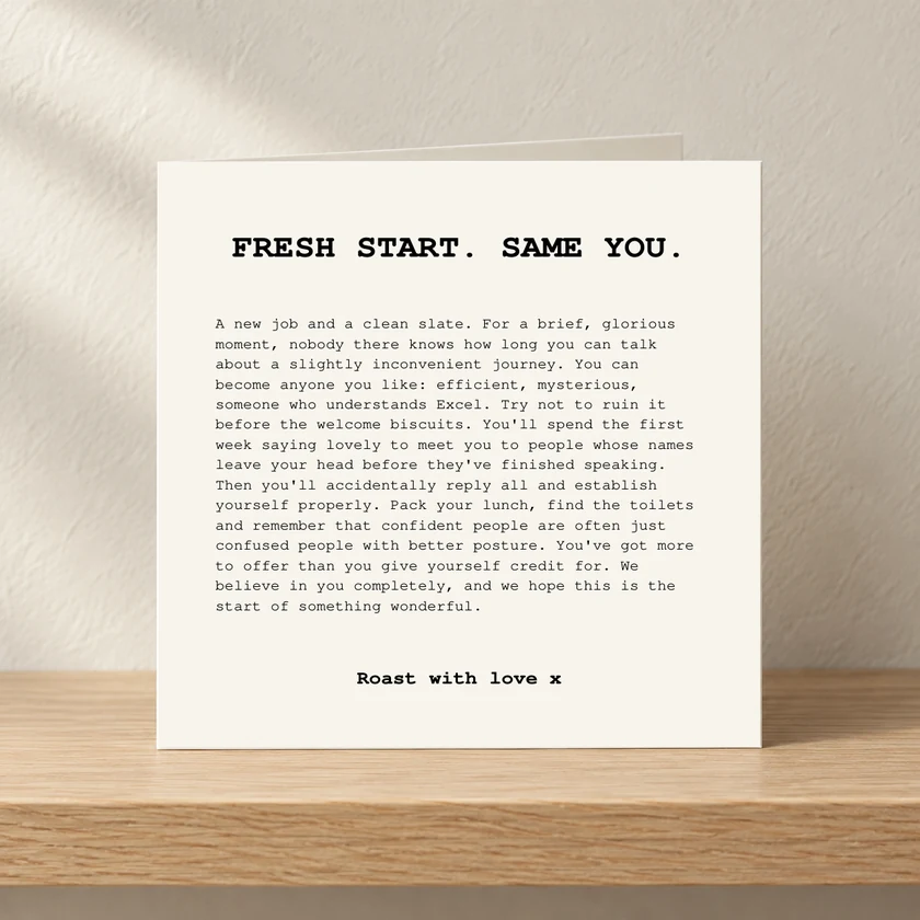 Fresh Start. Same You. card