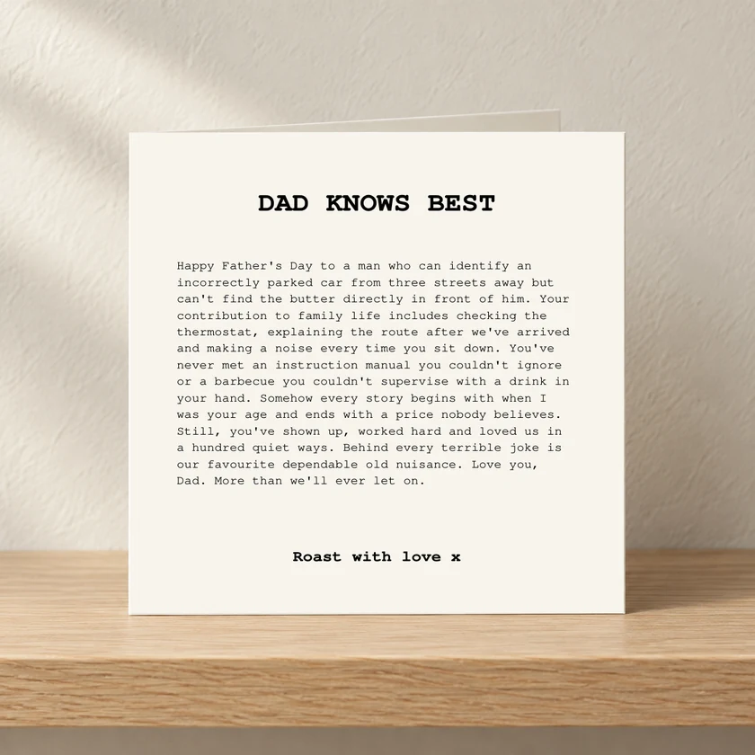 Dad Knows Best card
