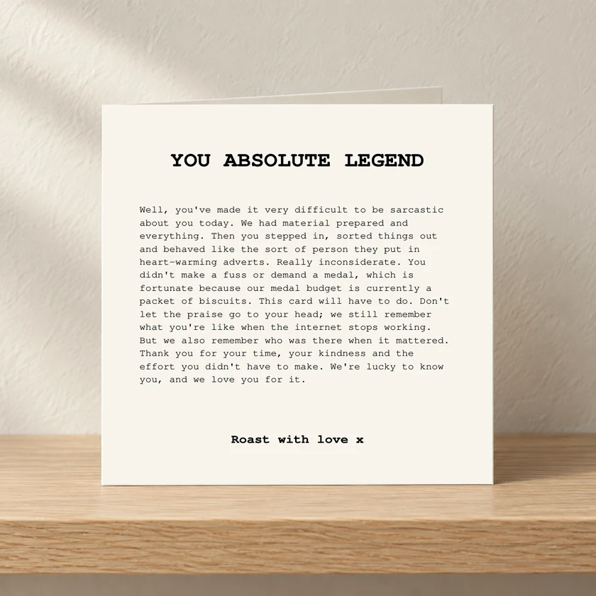You Absolute Legend card