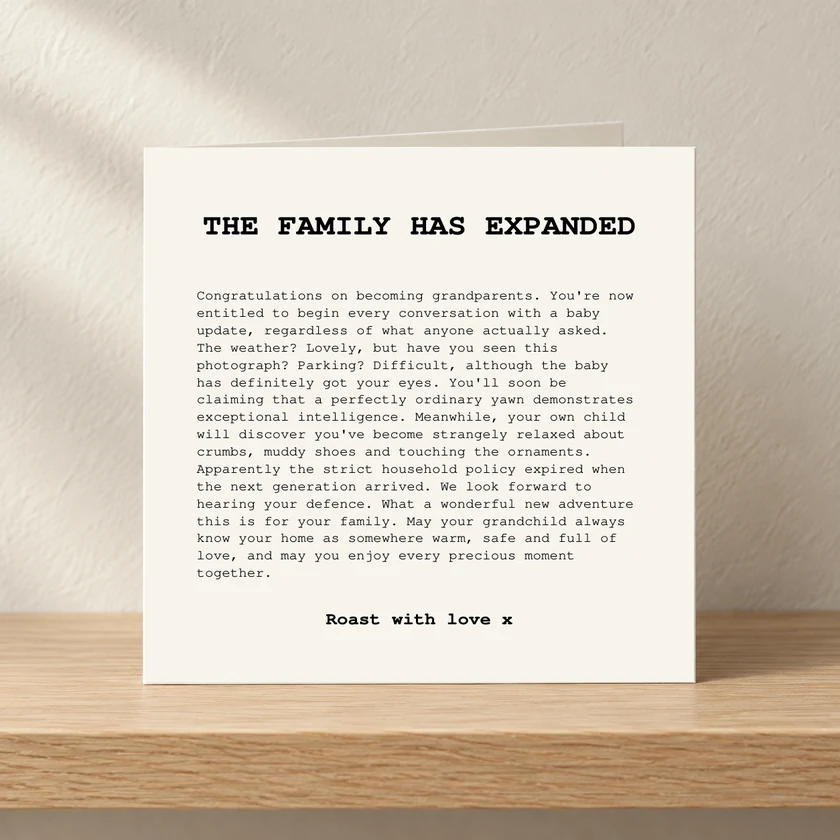 The Family Has Expanded card