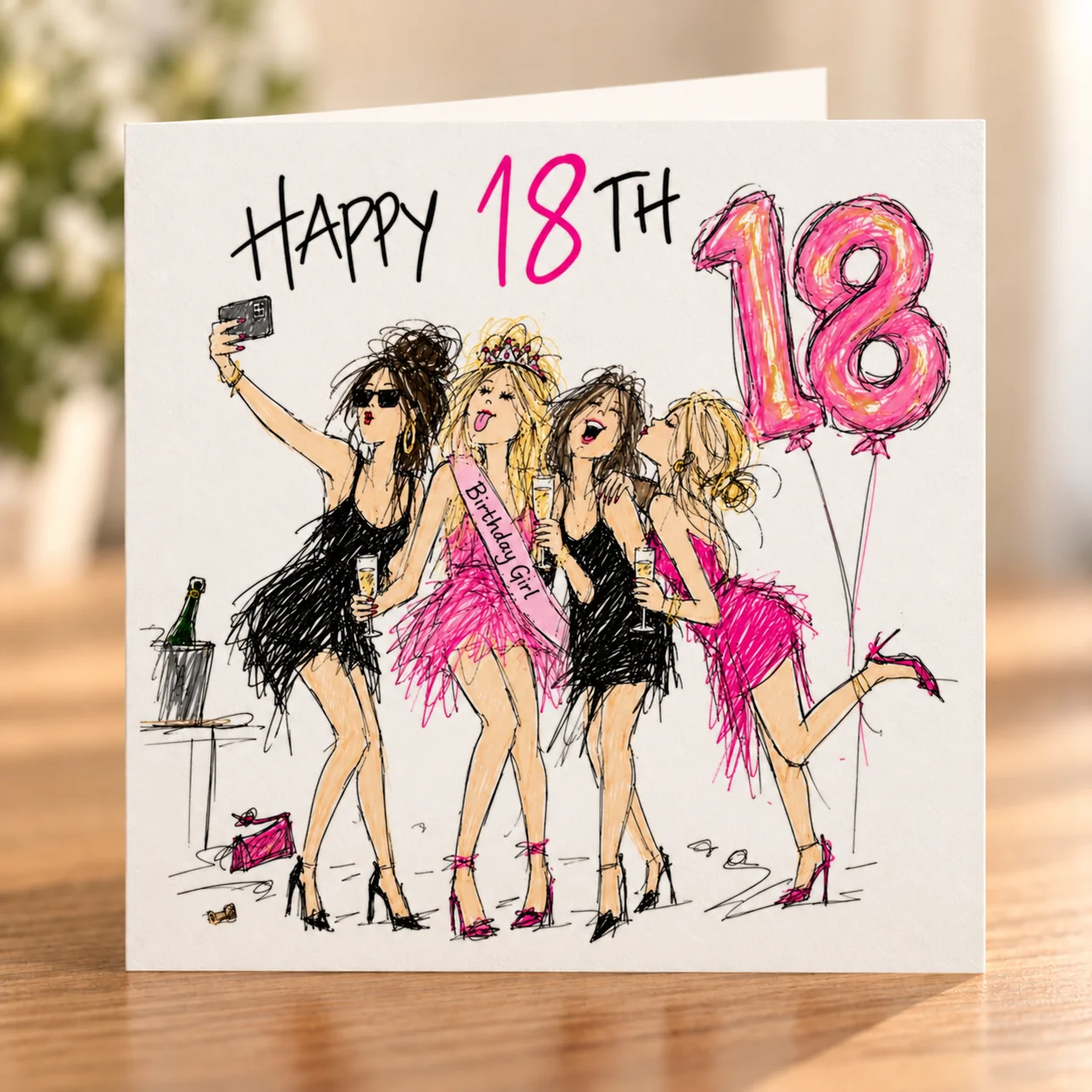 Happy 18th card shelf mock-up