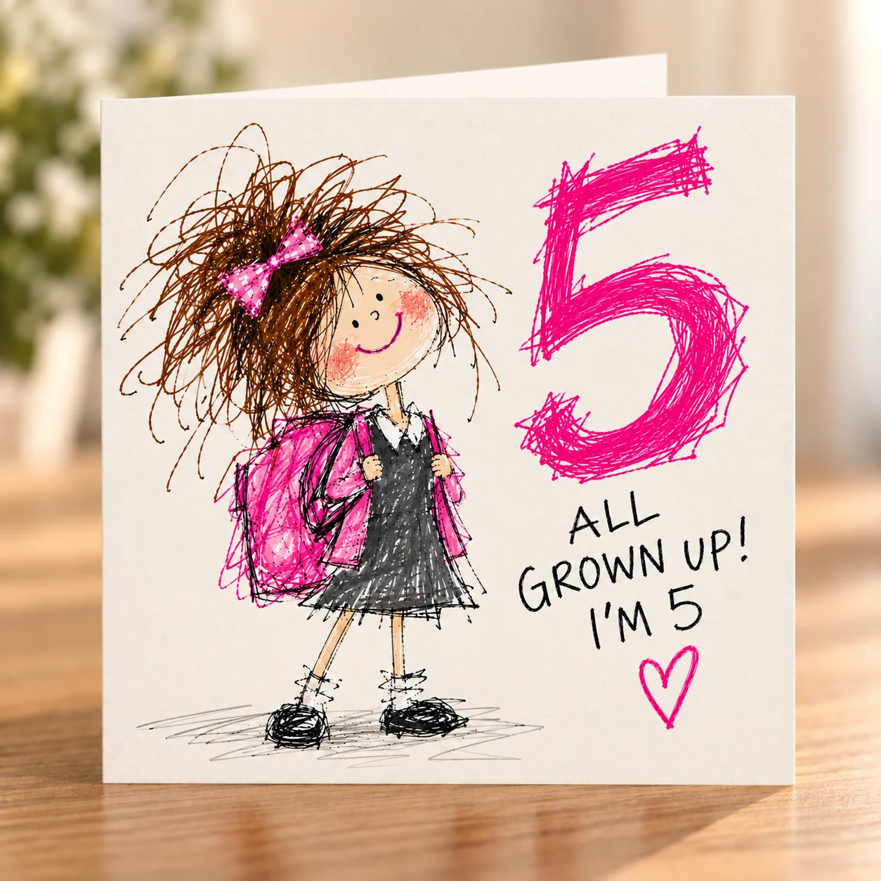 Girl Age 5 – All Grown Up card shelf mock-up