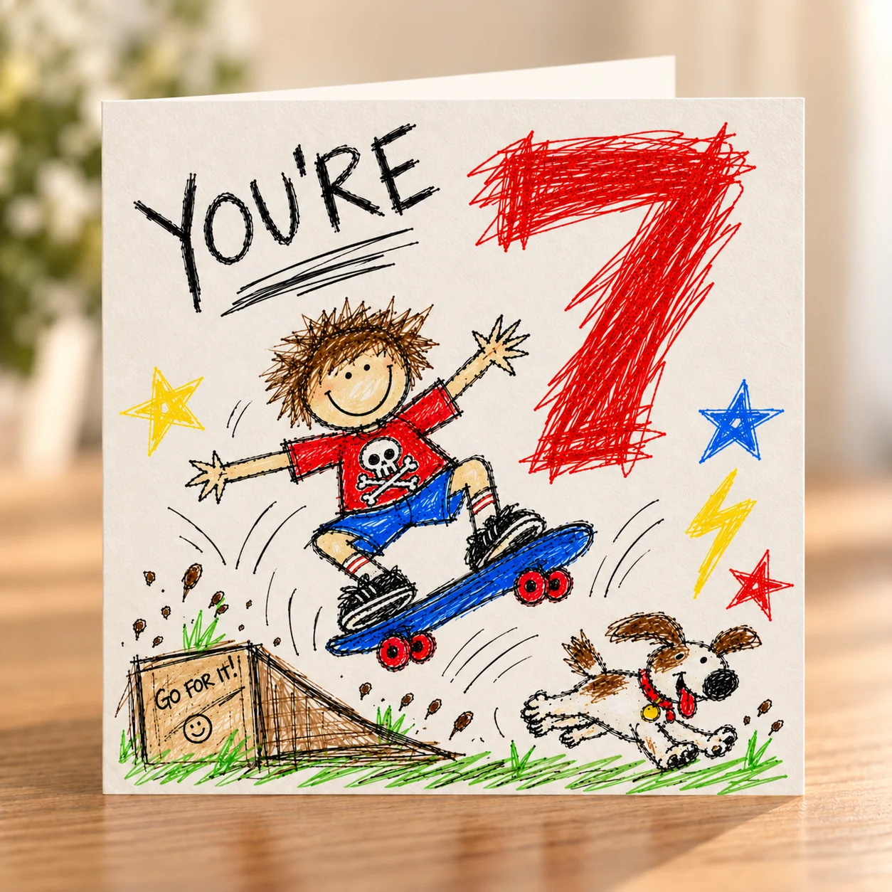 Boy Age 7 – You’re 7 card shelf mock-up