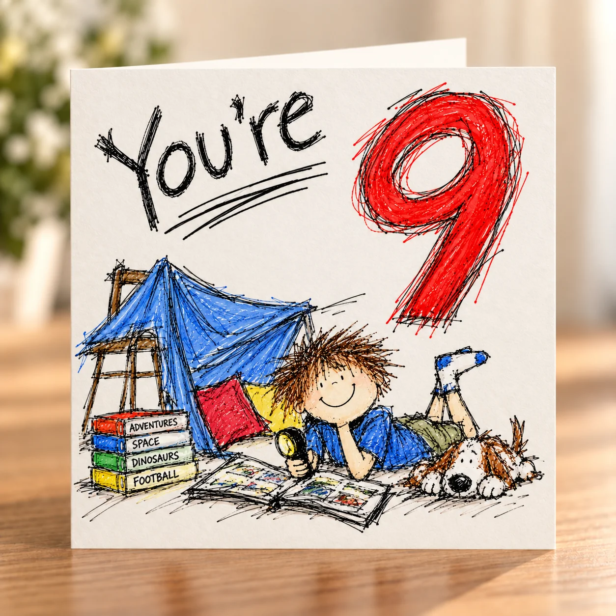 Boy Age 9 – You’re 9 card shelf mock-up